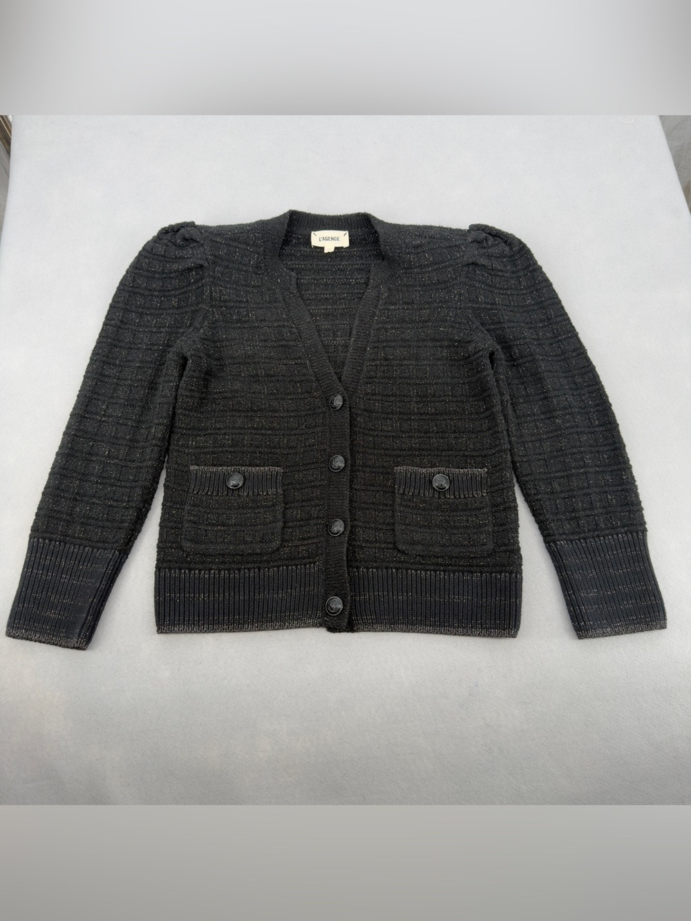 L’AGENCE Jenni Waffle Stitch Cardigan Small Womens